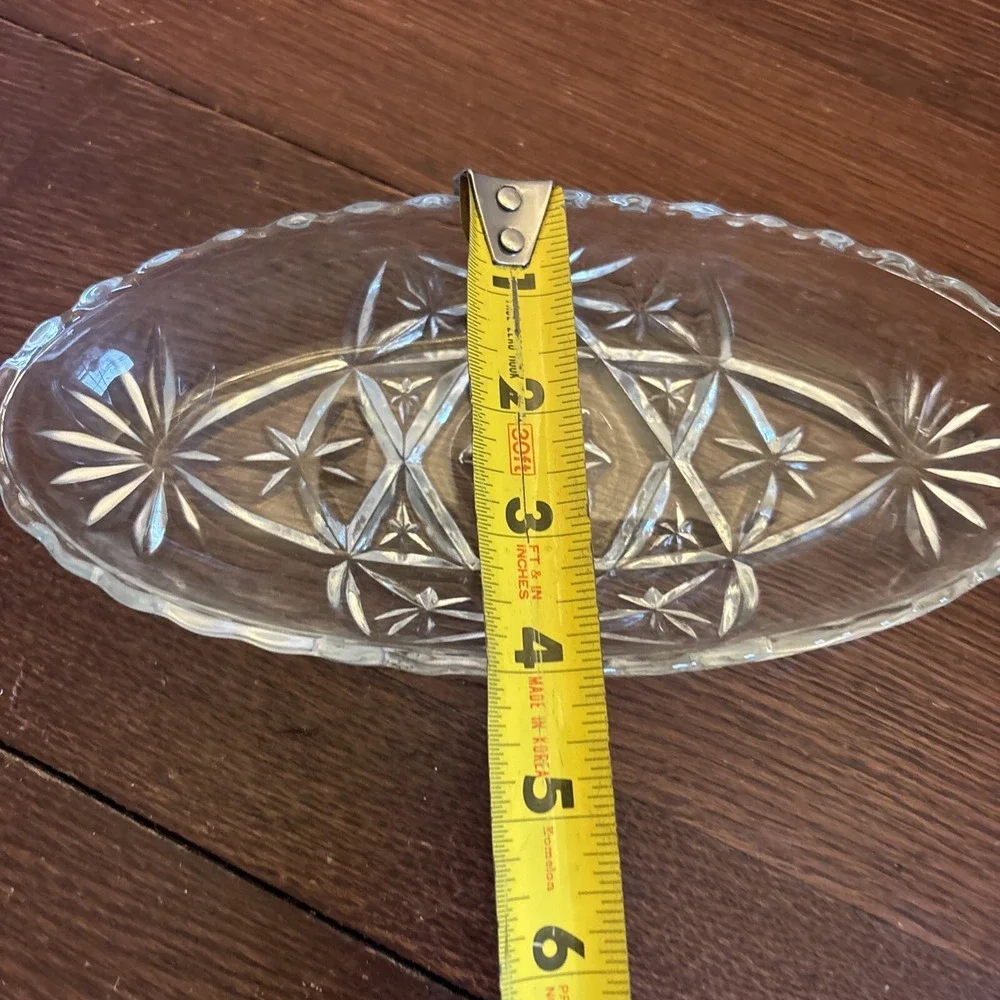 Vintage Anchor Hocking American Prescut Oval Star Of‎ David Candy/Relish Dish